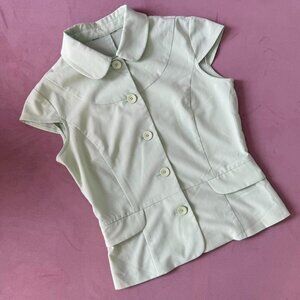 Pistachio Green Preppy Button Up